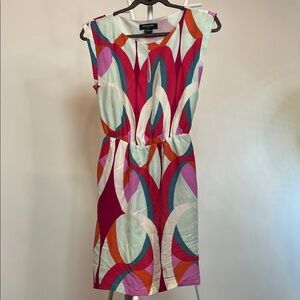 Marciano Colorful Abstract silk  Mini Dress with pockets